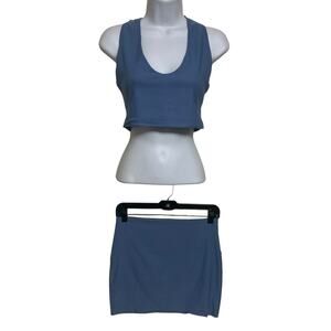 Better Be Cropped Tie Neck And Skirt 2 Piece Set Womens Size L